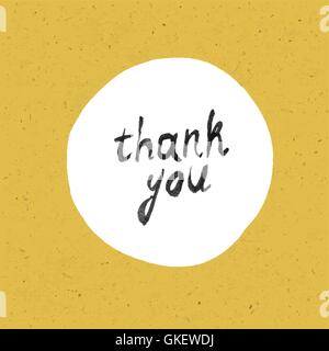 Vintage poster avec lettrage dessiné à la main "merci". Sur papier t Illustration de Vecteur