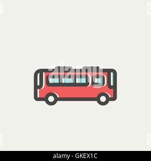 L'icône de la ligne mince Bus Illustration de Vecteur