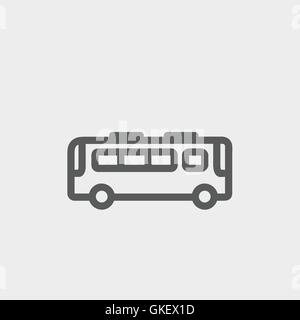 L'icône de la ligne mince Bus Illustration de Vecteur