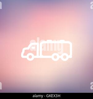 Camion cargaison liquide l'icône de la ligne mince Illustration de Vecteur