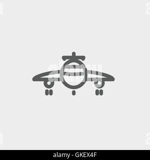 L'icône de la ligne fine de l'avion Illustration de Vecteur