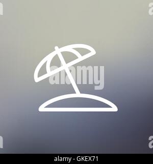 L'icône de la ligne mince parasol Illustration de Vecteur