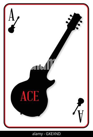 Ace guitare solide noir Illustration de Vecteur