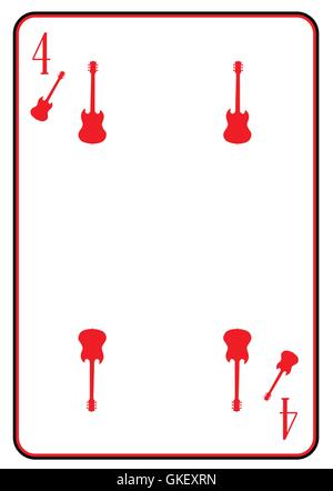 Guitare quatre cornes rouge Illustration de Vecteur