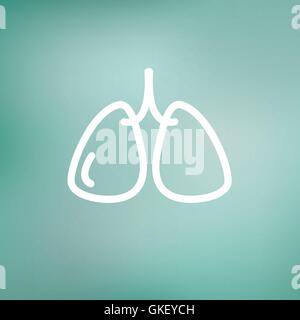 Poumons l'icône de la ligne mince Illustration de Vecteur