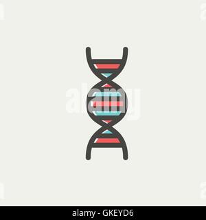 L'icône de la ligne fine de l'ADN Illustration de Vecteur