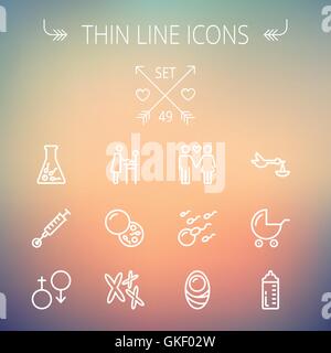 Médicament fine ligne icon set Illustration de Vecteur