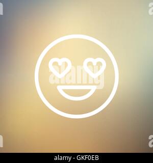Dans l'amour l'icône de la ligne mince Illustration de Vecteur