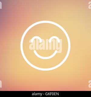 L'icône de la ligne mince sourire mignon Illustration de Vecteur