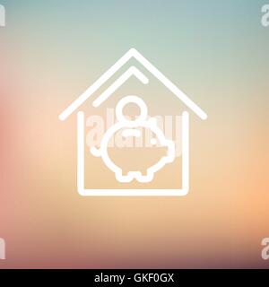 Enregistrement de l'icône de la ligne mince Illustration de Vecteur