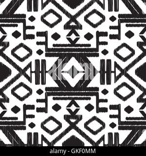 Abstract Vector noir et blanc tribal motif transparent backgrou Illustration de Vecteur