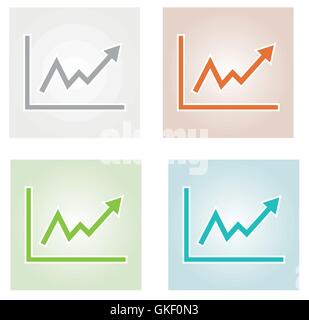 Icônes graphique croissante Illustration de Vecteur