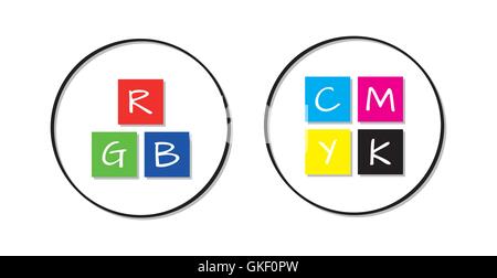 Icônes RVB et CMJN Illustration de Vecteur