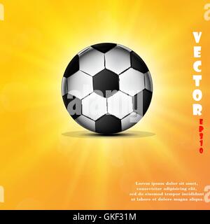 Ballon de soccer l'icône web design plat, Illustration de Vecteur