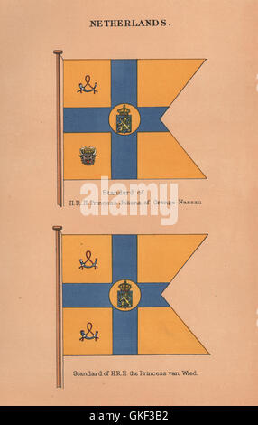 Drapeaux SAR la Princesse Juliana des Pays-Bas d'Orange-Nassau/ Normes 1916 van Wied Banque D'Images
