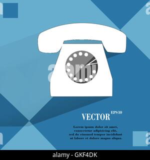 Téléphone rétro. Télévision web moderne sur une bouton fond abstrait géométrique Illustration de Vecteur