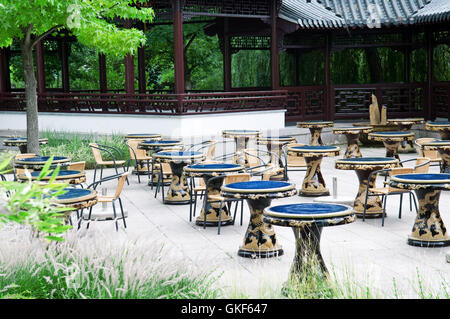 Les tableaux pour le thé dans un restaurant chinois Banque D'Images