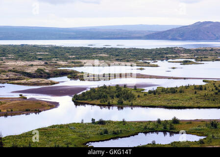 Le parc national de Þingvellir, Thingvallavatn, Islande Banque D'Images