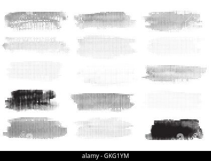 Ensemble de milieux. Demi-teinte Vintage Abstract Vector Illustration. Demi-teinte linéaire et radial. Illustration de Vecteur