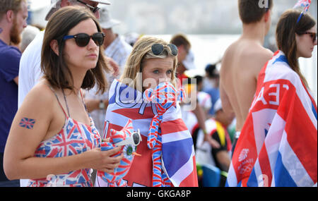 Rio de Janeiro. Le Brésil. 20 août, 2016. Les fans britanniques. Sprint en canoë. Lagoa stadium. Rio de Janeiro. Le Brésil. 20/08/2016. Credit : Sport en images/Alamy Live News Banque D'Images