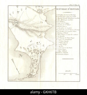 Bataille d'Aboukir Aboukir/1799. Invasion française de l'Egypte, 1819 carte antique Banque D'Images