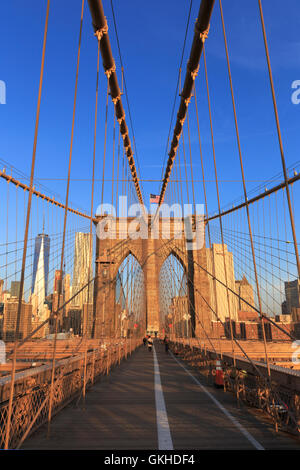 USA, New York, New York City, Brooklyn Bridge Banque D'Images