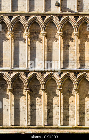 Arches gothiques sur l'extérieur de la cathédrale d'Ely, Cambridgeshire, Angleterre Banque D'Images