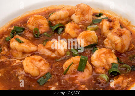 Sweet chili crevettes cuites style Singapourien Banque D'Images