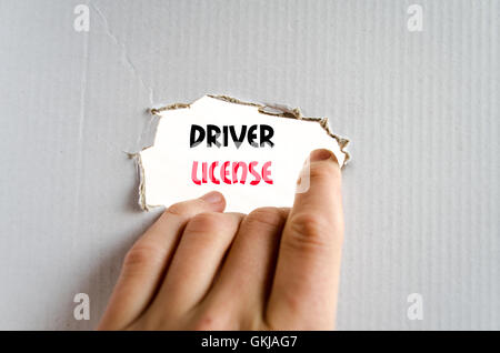 Licence de pilote concept texte isolé sur fond blanc Banque D'Images