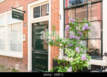 Façade avant de Frans Hals Atelier Studio à Nieuw Heiligland street à Haarlem, Hollande, Pays-Bas Banque D'Images