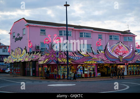 Station Arcade en rose et de néon Banque D'Images