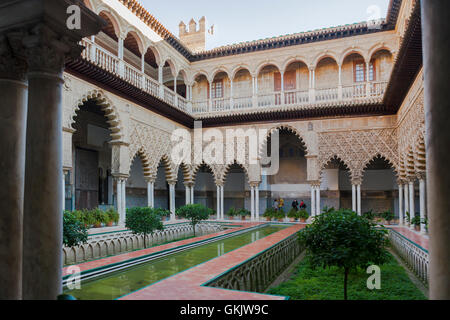 Apartment Doncellas Patio de las dans le Palacio del Rey Don Pedro, de l'Alcazar, Sevilla, Espagne Banque D'Images