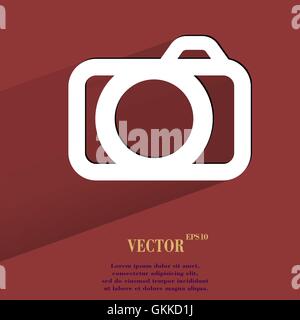 Appareil photo. Télévision web moderne avec bouton long shadow et l'espace pour votre texte. Illustration de Vecteur