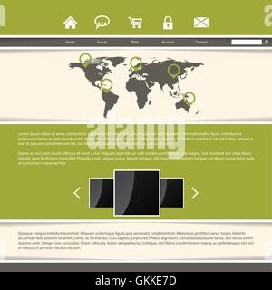 Site web de classe template design avec bandes vertes Illustration de Vecteur