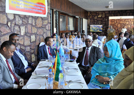 Le 28 mai 2016, des invités à Mogadiscio ont assisté aux célébrations marquant le 25e anniversaire de la Fête nationale éthiopienne. L'événement a mis en lumière les contributions de l'Éthiopie à la paix et à la stabilité régionales. Photo de Omar Abdisalan. Banque D'Images