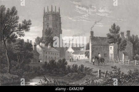 Northop, Flintshire, Pays de Galles, par Henry Gastineau, antique print 1835 Banque D'Images