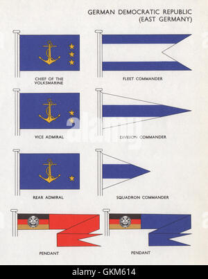 Rda/L'ALLEMAGNE DE DRAPEAUX Volksmarine était commandant de la flotte l'amiral en chef, 1958 Banque D'Images