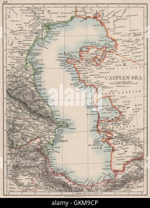 Mer Caspienne. Baku Perse Astrakan. 'Horde' intérieure Kirghiz. JOHNSTON, 1900 map Banque D'Images