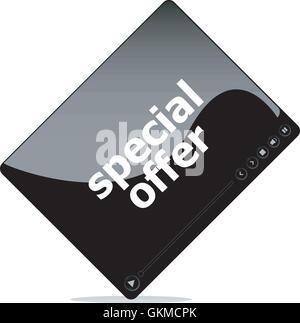 Film vidéo media player avec offre spéciale sur elle Illustration de Vecteur