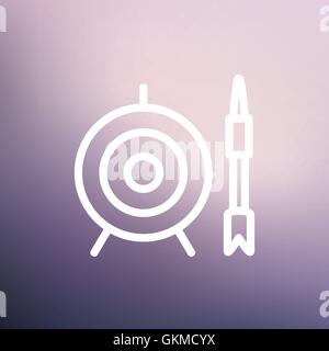 Flèche et Cible l'icône de la ligne mince Illustration de Vecteur