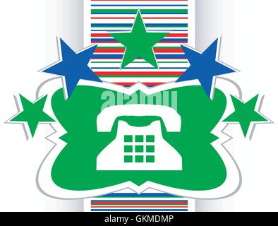 Illustration d'un téléphone à cadran, l'icône du bouton web Illustration de Vecteur