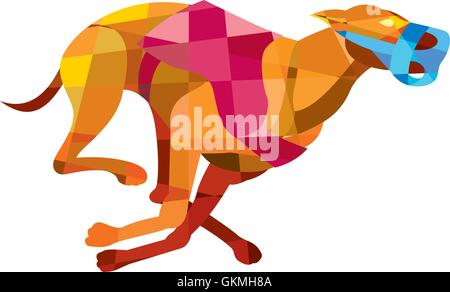 Les courses de chiens Greyhound Polygone faible Illustration de Vecteur