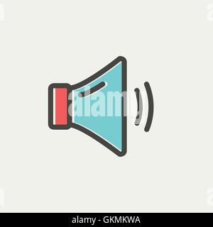 Le volume moyen sur l'icône de la ligne mince Illustration de Vecteur