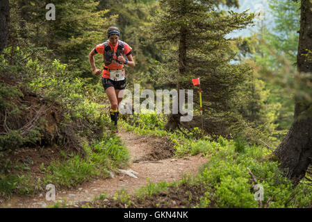 Elisa Bollonjeon - Chamonix trail running marathon 2016 Banque D'Images