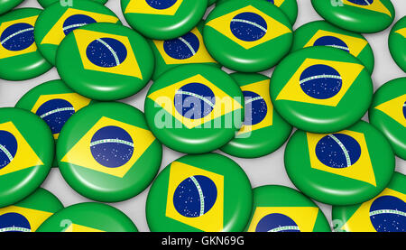 Drapeau brésilien sur les badges Banque D'Images