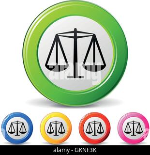 Les échelles de la justice droit avocat juge vector icône bleu vert noir isolé juridique jetblack basané de profondeur Illustration de Vecteur