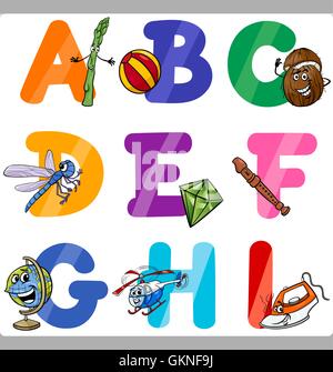 Illustration de l'éducation collection caractère cartoon alphabet ABC enfant enfants enfants application Illustration de Vecteur