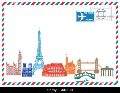 Ville historique de la ville de voyage culture monument célèbre connaissance Tourisme Europe Tourisme venise Illustration de Vecteur