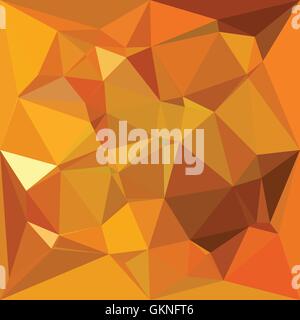 Style polygone faible illustration d'un jaune orange foncé géométrique abstrait arrière-plan. Illustration de Vecteur