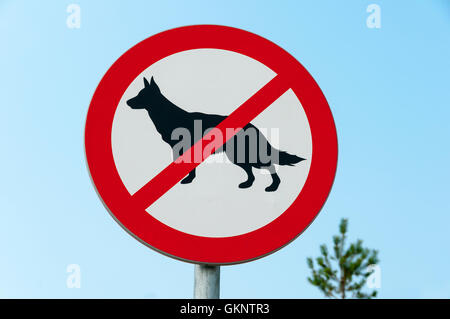 Pas de chien, signe, Leba Pologne Banque D'Images